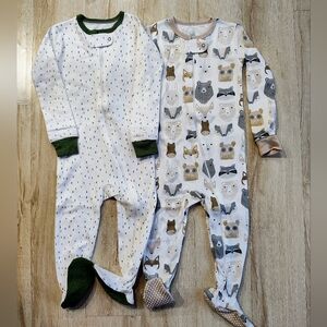 Cloud Island White and Green Footed One Piece